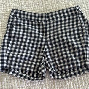 J. Crew Blue and White Gingham Bermuda Shorts